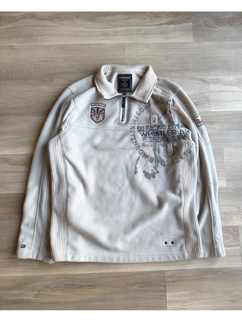 Vintage Y2K Point Zero Whistler Skiing Fleece Zip Up Sweater